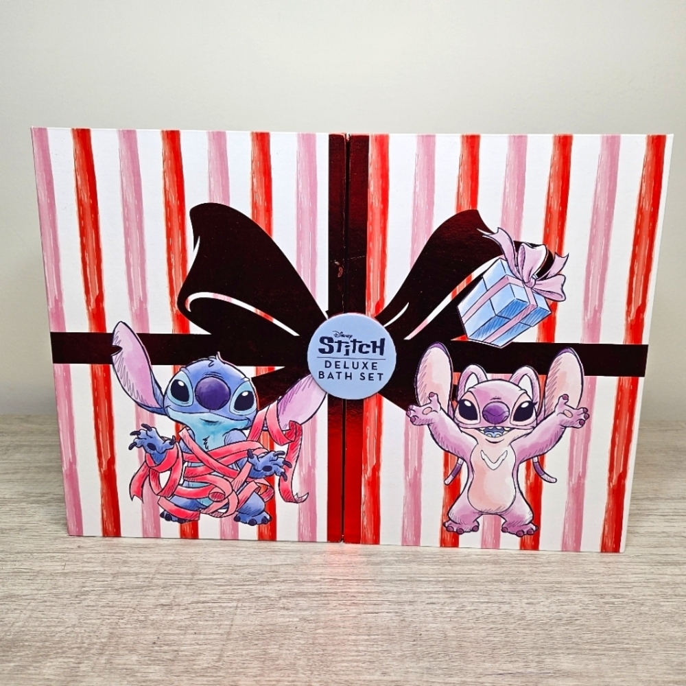 Disney Lilo and Stitch Keepsake Storage Container Striped Bow Magnetic Box